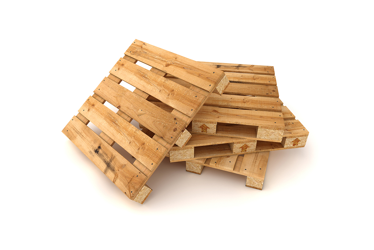 Several wood pallets stacked