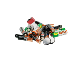 A pile of single-use batteries